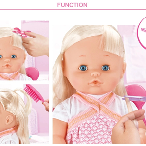 عروسک دخترانه وارم بیبی Warm Baby RT05078-1 مدل آرایشگاهی پرتی هیر ارتفاع 42 سانتی متر-اسباب بازی عروسک دخترانه